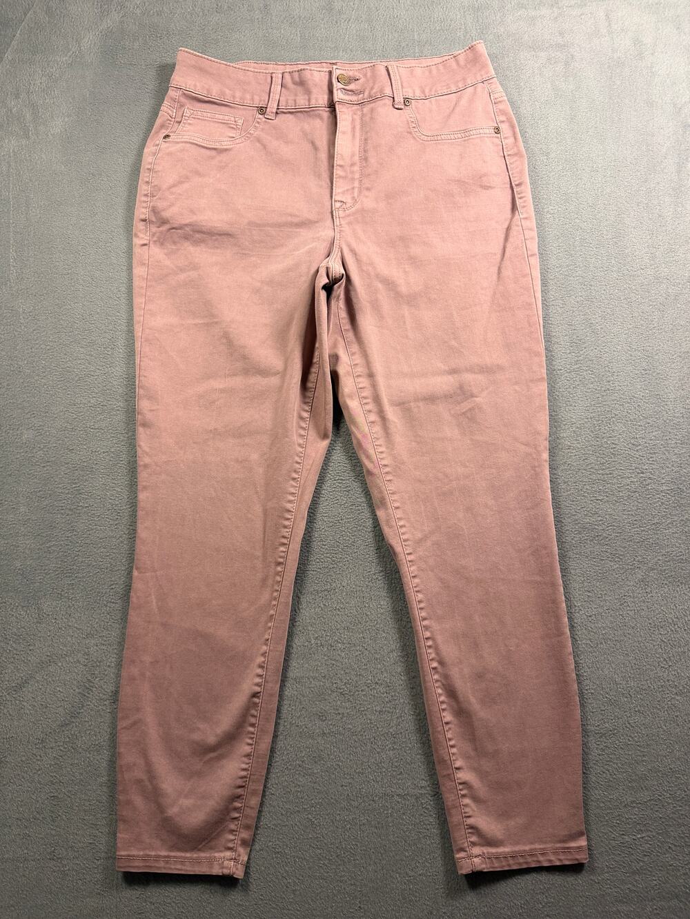 M Jeans by Maurices Womens Pink Skinny Pants Size L Short High Rise Stretch Crop